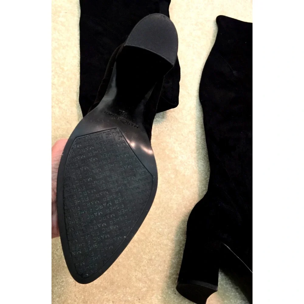 Marc Fisher Luley over the knee Boot‎ Women's 7.5M Black Suede NWOT